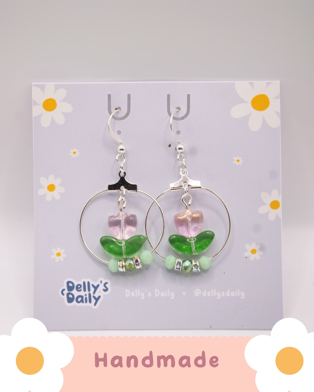 Delly's Daily Tulip Reverie Handmade Earrings