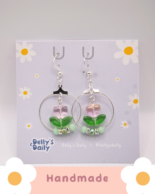 Delly's Daily Tulip Reverie Handmade Earrings