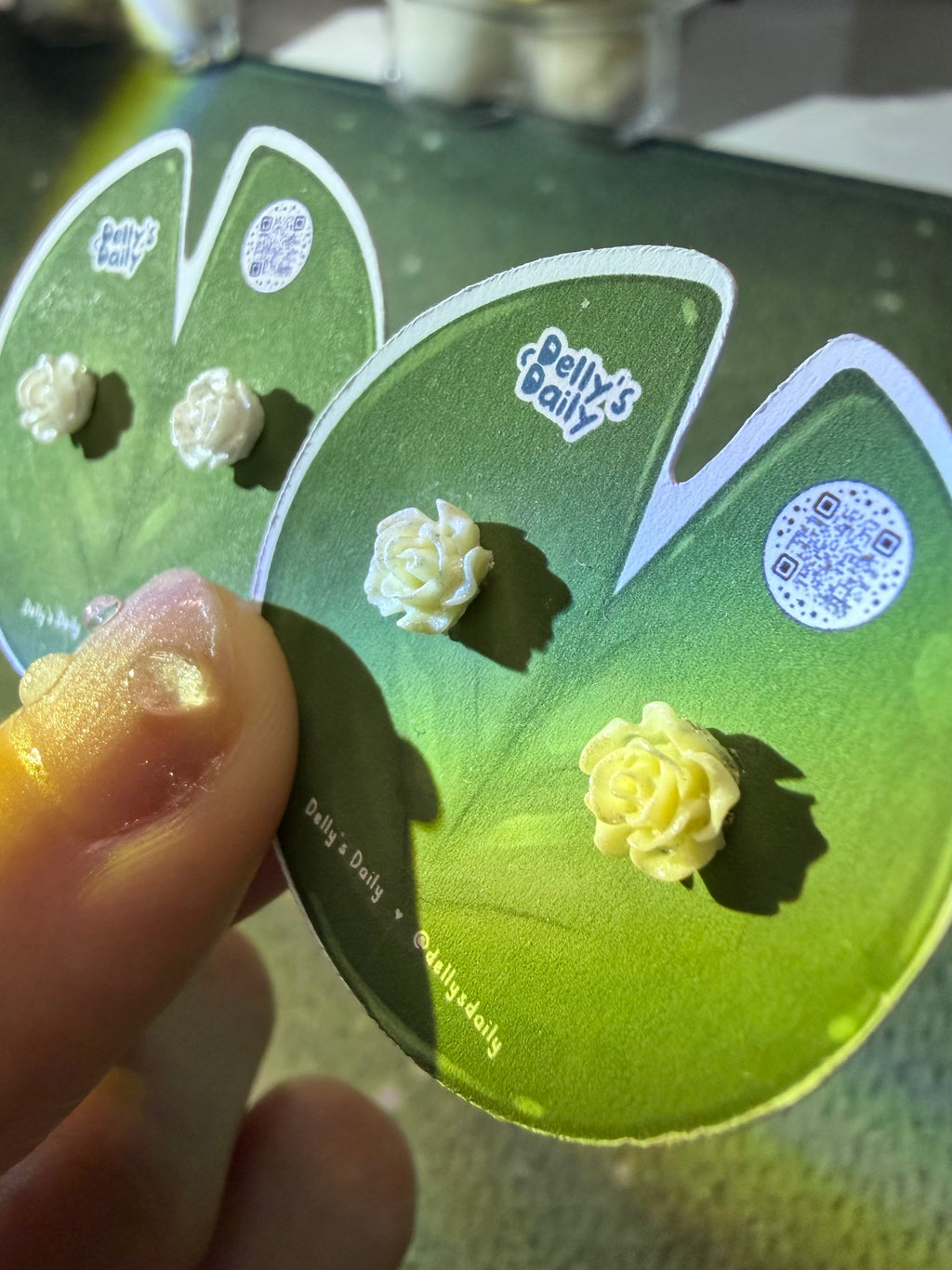 White Rose Dream Stud Earrings ⋅˚₊‧ ୨୧ ‧₊˚ ⋅